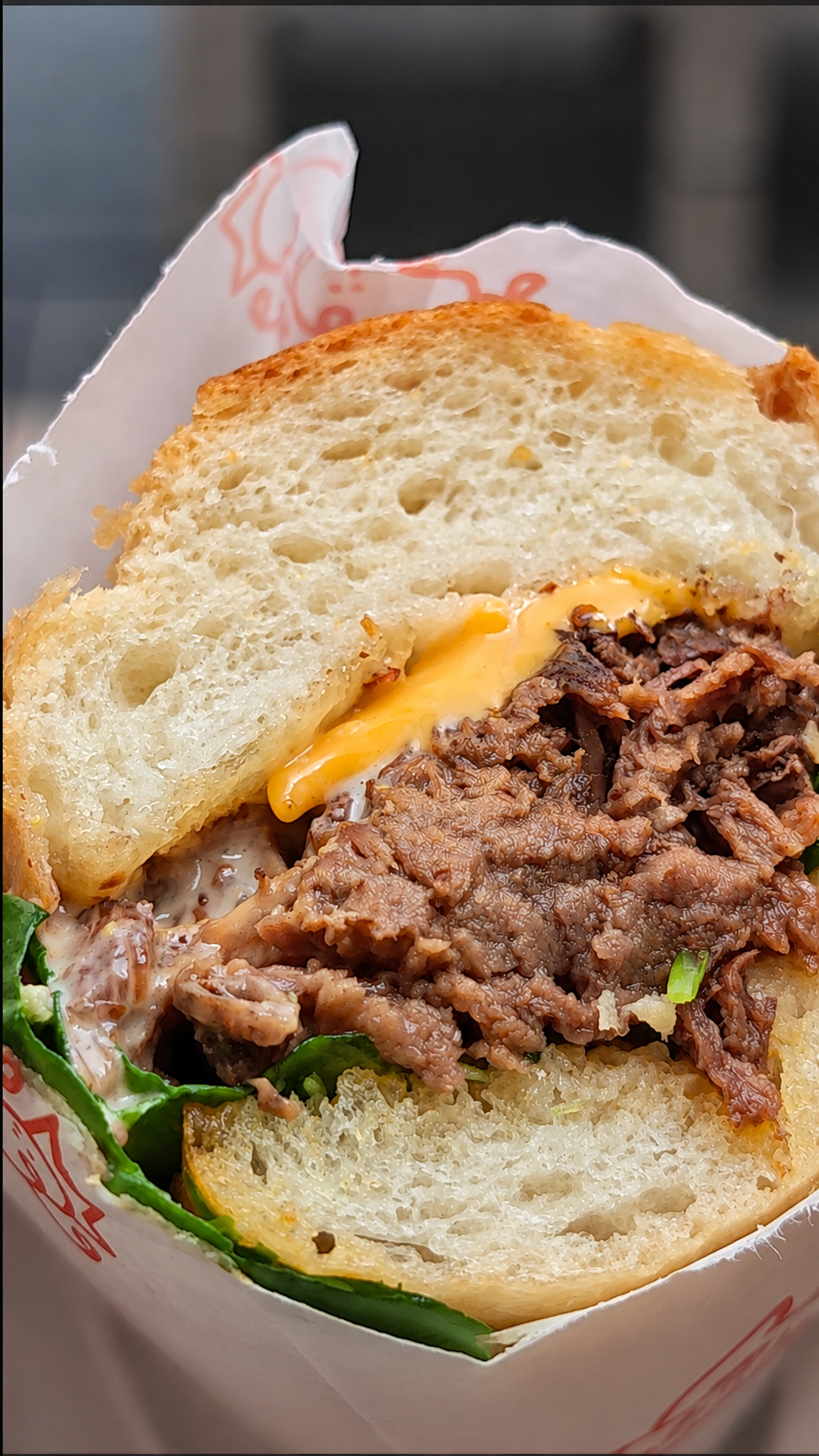 PADOO beef and cheese sandwich close-up food photography in Kuala Lumpur