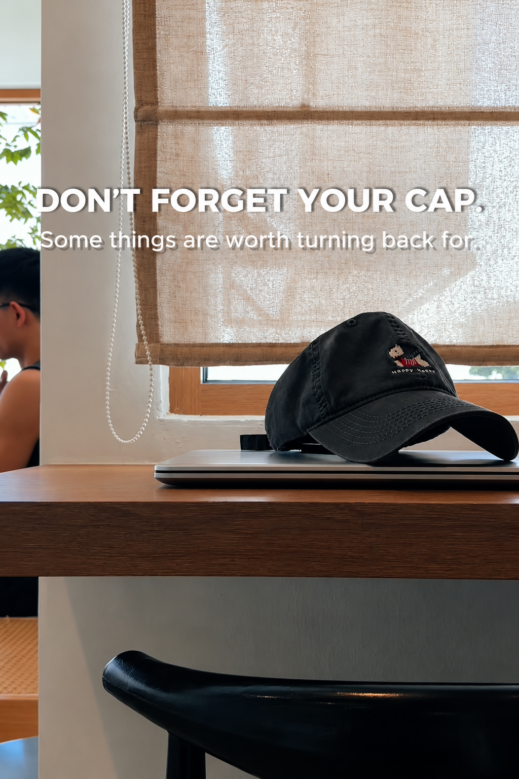 Cap and coffee still life from Don’t Forget Your Cap brand story