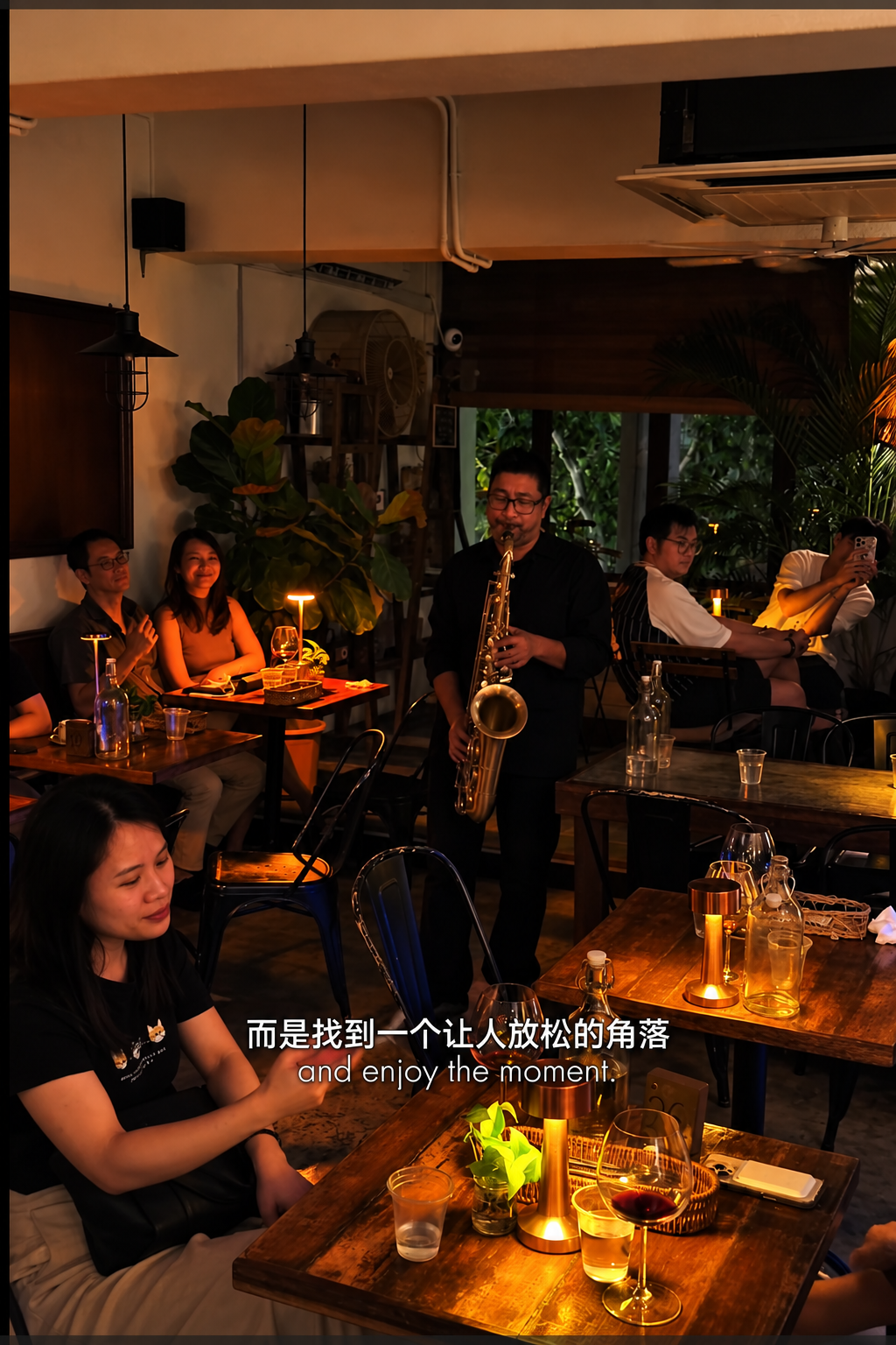 Live saxophone performance at Fishee Coffee Bukit Jalil Kuala Lumpur