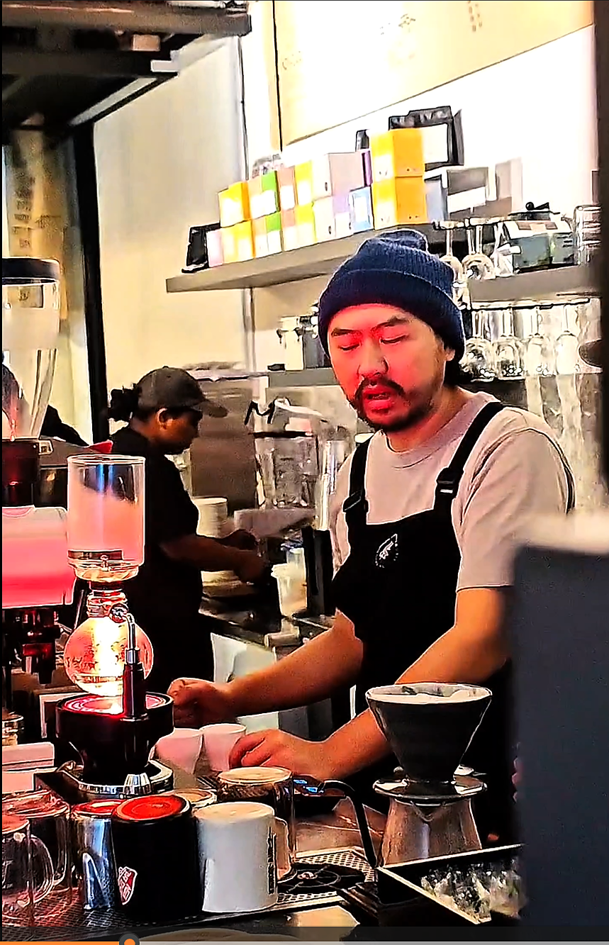 Barista preparing specialty coffee at The Hidden Lab Cameron Highlands